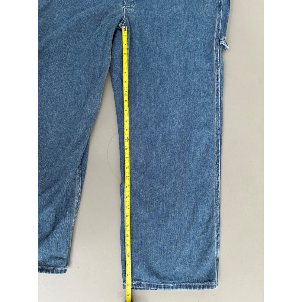 Vintage Dickies Mens Denim Bib Overalls Medium Wash Blue Cotton Workwear 36x30 - Picture 5 of 8